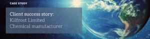 Client success story - Kilfrost Limited. Background of Earth overlaid with text.